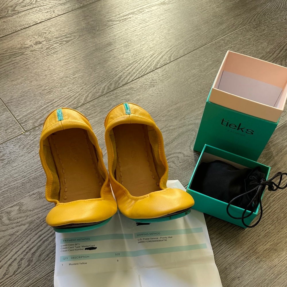 EUC Tieks By Gavrieli Mustard Yellow Ballet Flat